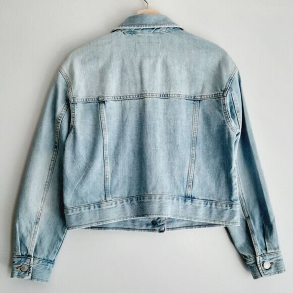 BANANA REPUBLIC Oversized Boxy Classic Button Down Jean Jacket Blue Sz XS - Picture 9 of 15